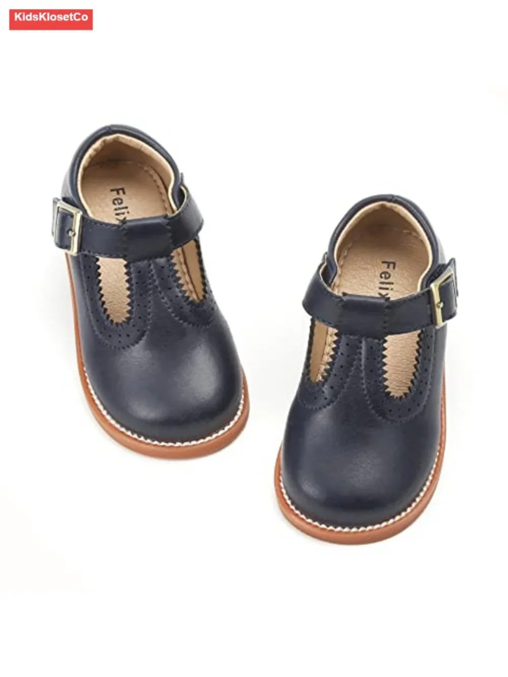 Toddler Mary Jane Dress Shoes - Ballet Flats with Cushioned Insole, Hook & Loop